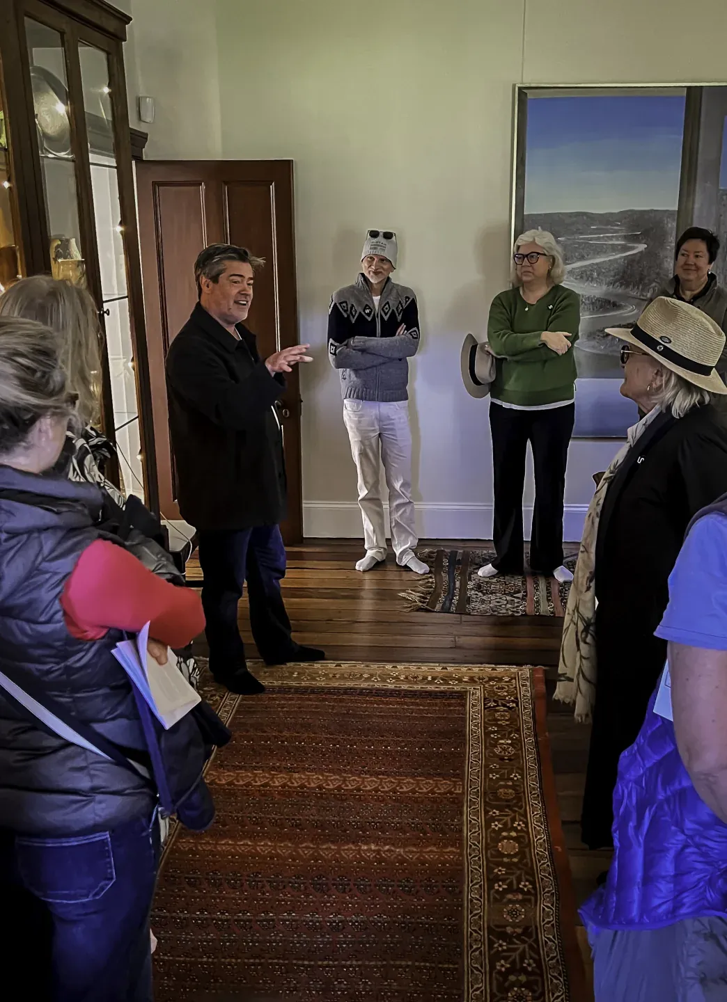 Visitors gathered in a room of the Bundanon homestead during the talk