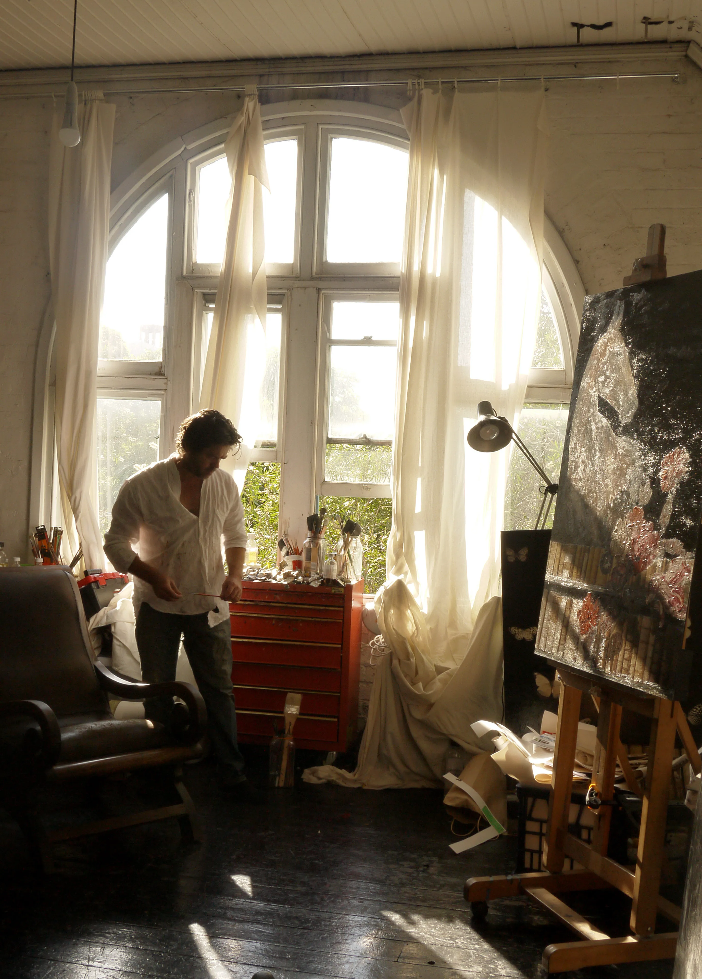 James McGrath in the studio